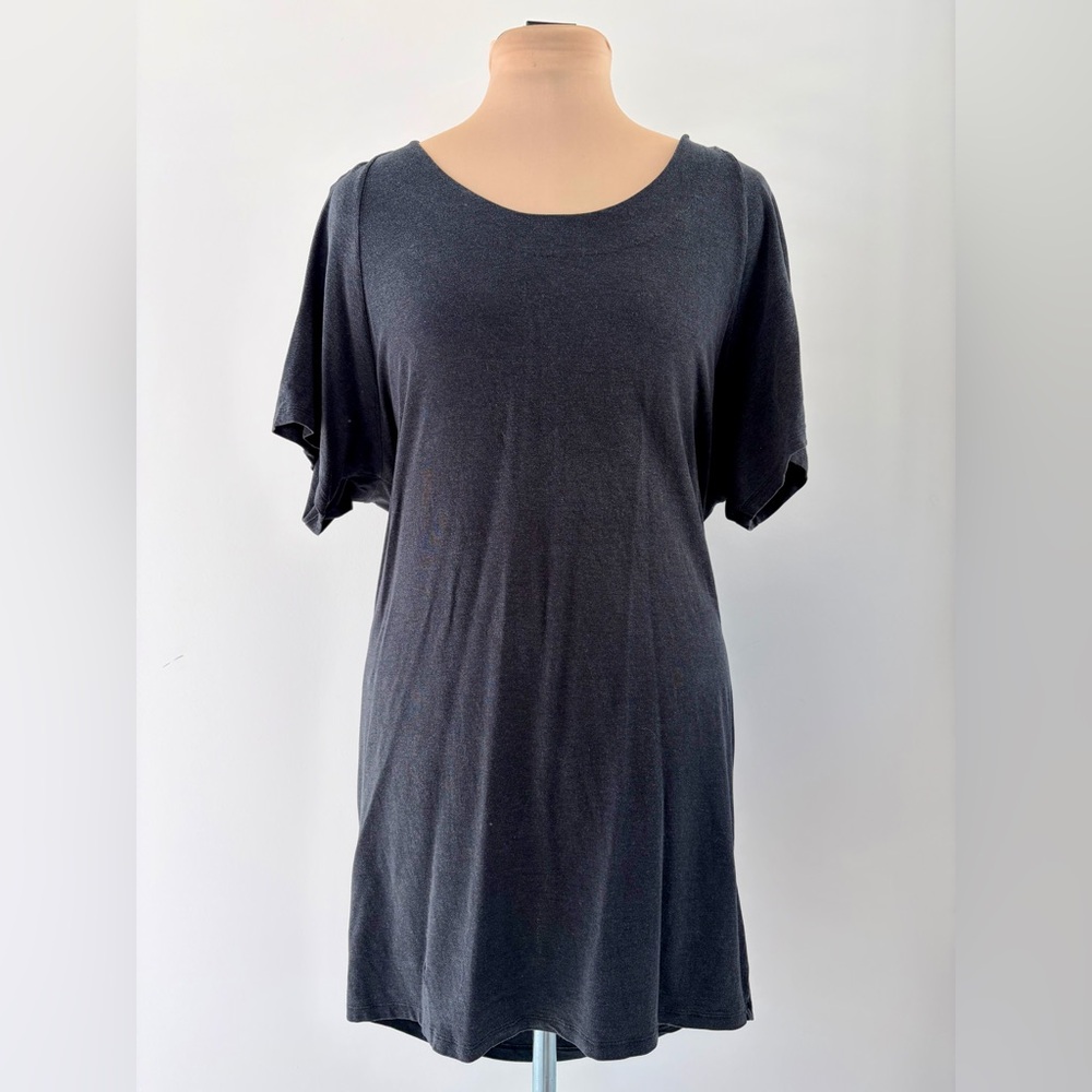 Wilfred Crewneck T‑Shirt Dress – Open Scoop Back Draped | Size M